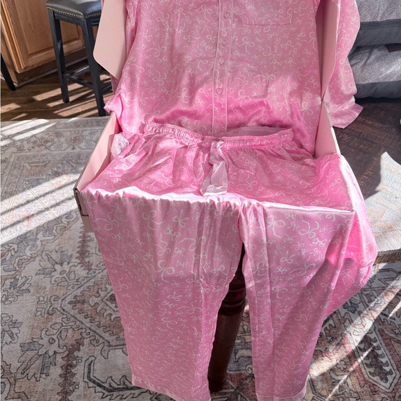 LoveShackFancy Pink Patterned Pajama Set - Picture 3 of 4